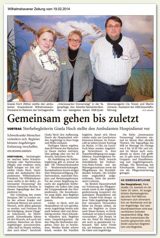 Wilhelmshavener Zeitung vom 19.02.2014
